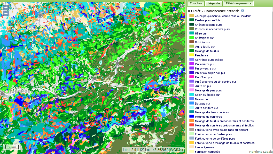 geoportail forets v2 2018 legende
